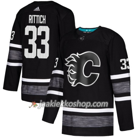 Miehille NHL Calgary Flames Pelipaita David Rittich 33 Musta 2019 All-Star Adidas Authentic